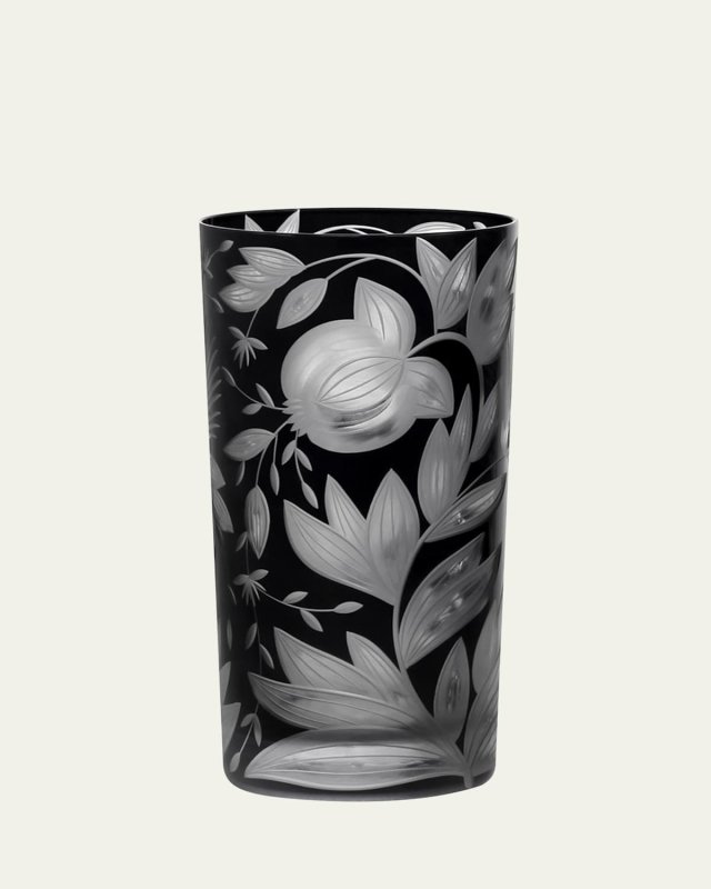 Verdure Black Crystal Highball Glass, 18 oz.